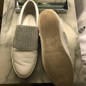 vince weadon leather knit platform sneakers